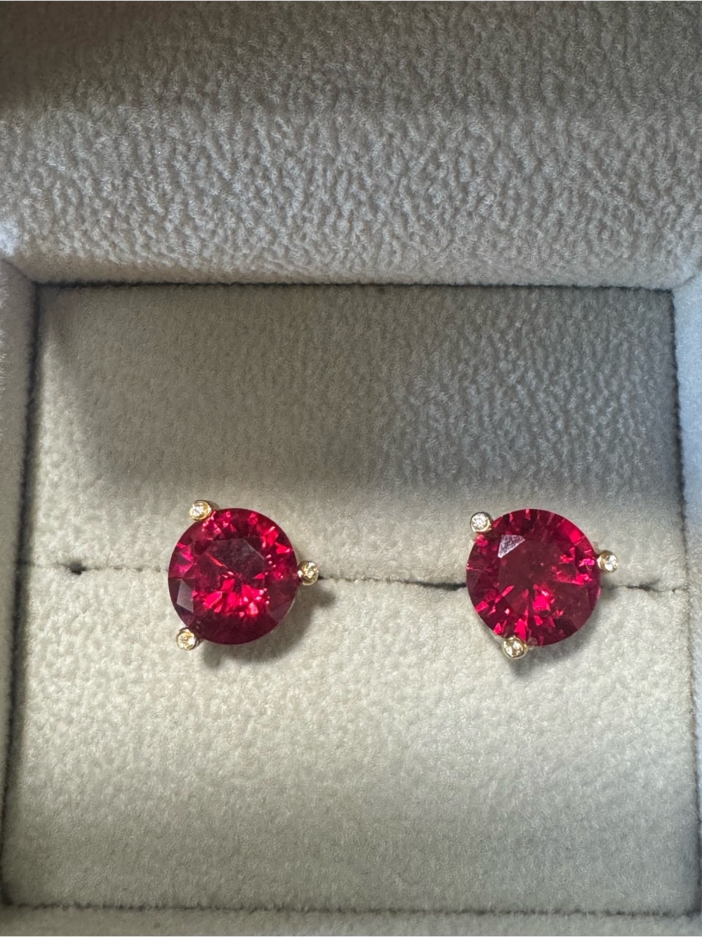 Kate Spade Gold-Plated Gumdrop Stud Earrings with Red Stone